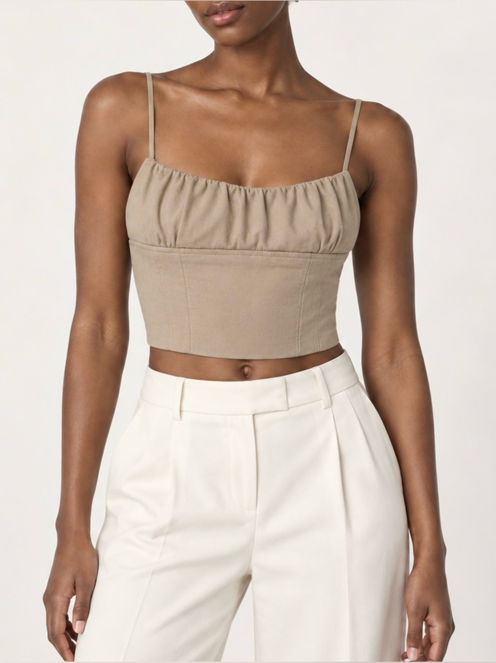 Zara Beige/Nude Crop Top